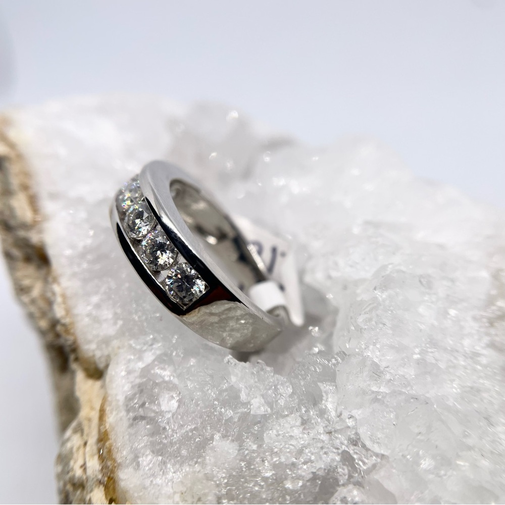 Mens 7 Stone Moissanite Band Anniversary Ring Wedding Band 925 18K GRA - Picture 10 of 10